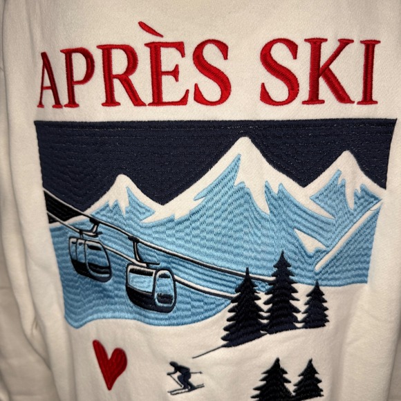 Altar'd State AS Revival Cream Apres Ski Embroidered Hoodie Whipstitch Size XXS - Picture 9 of 11